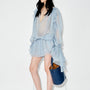 Herb Blouson Ruffle Layer Chiffon Mini Dress