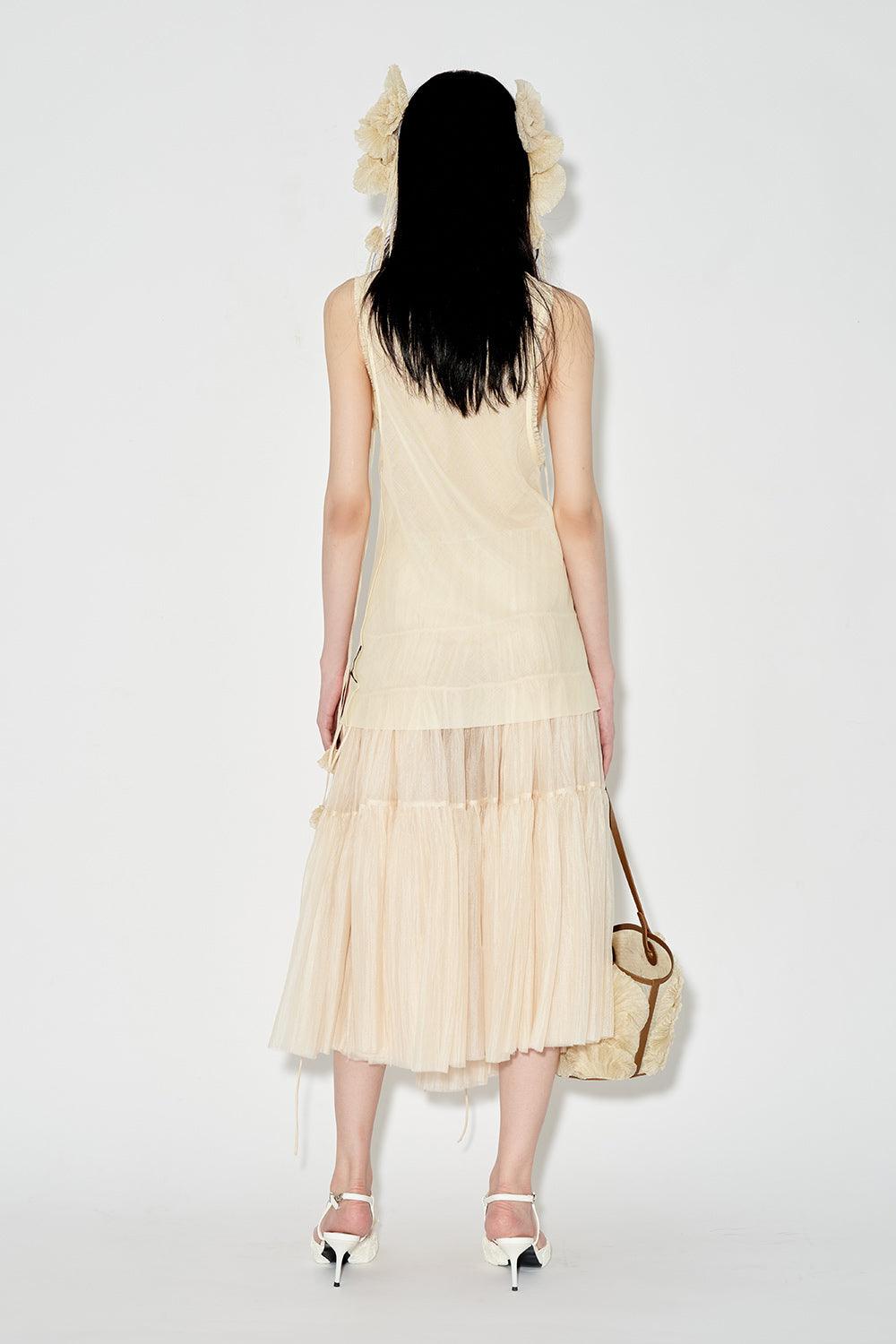 Fir Gypsy Tie String Chiffon Midi Skirt