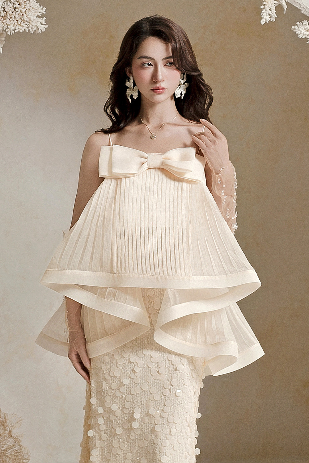 Sandie Babydoll Camisole Crinkle Organza Top