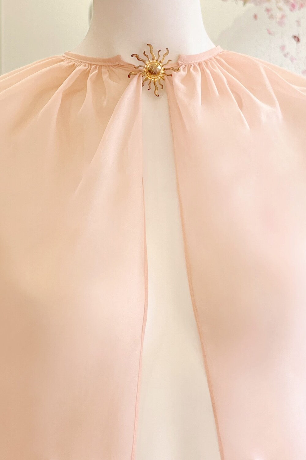 Stellara Straight See-Through Organza Extra Long Length Cape