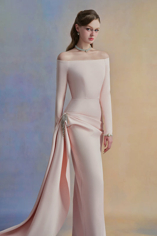 Rouge Sheath Extended Flap Cotton Maxi Dress