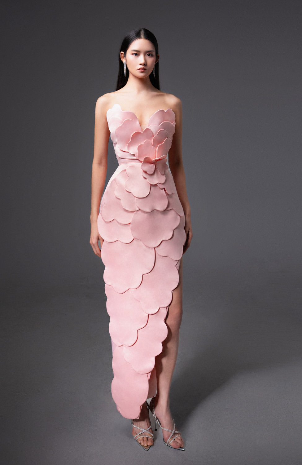 velour pink dress Reiss Florere Velvet Midi Dress in Bright Pink