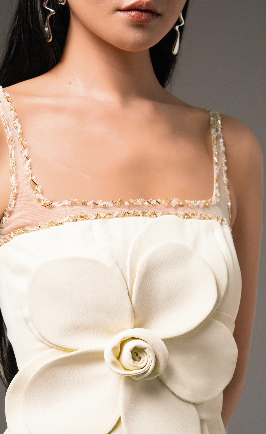 Anahi Fit and Flare Strappy Polyester Mini Dress