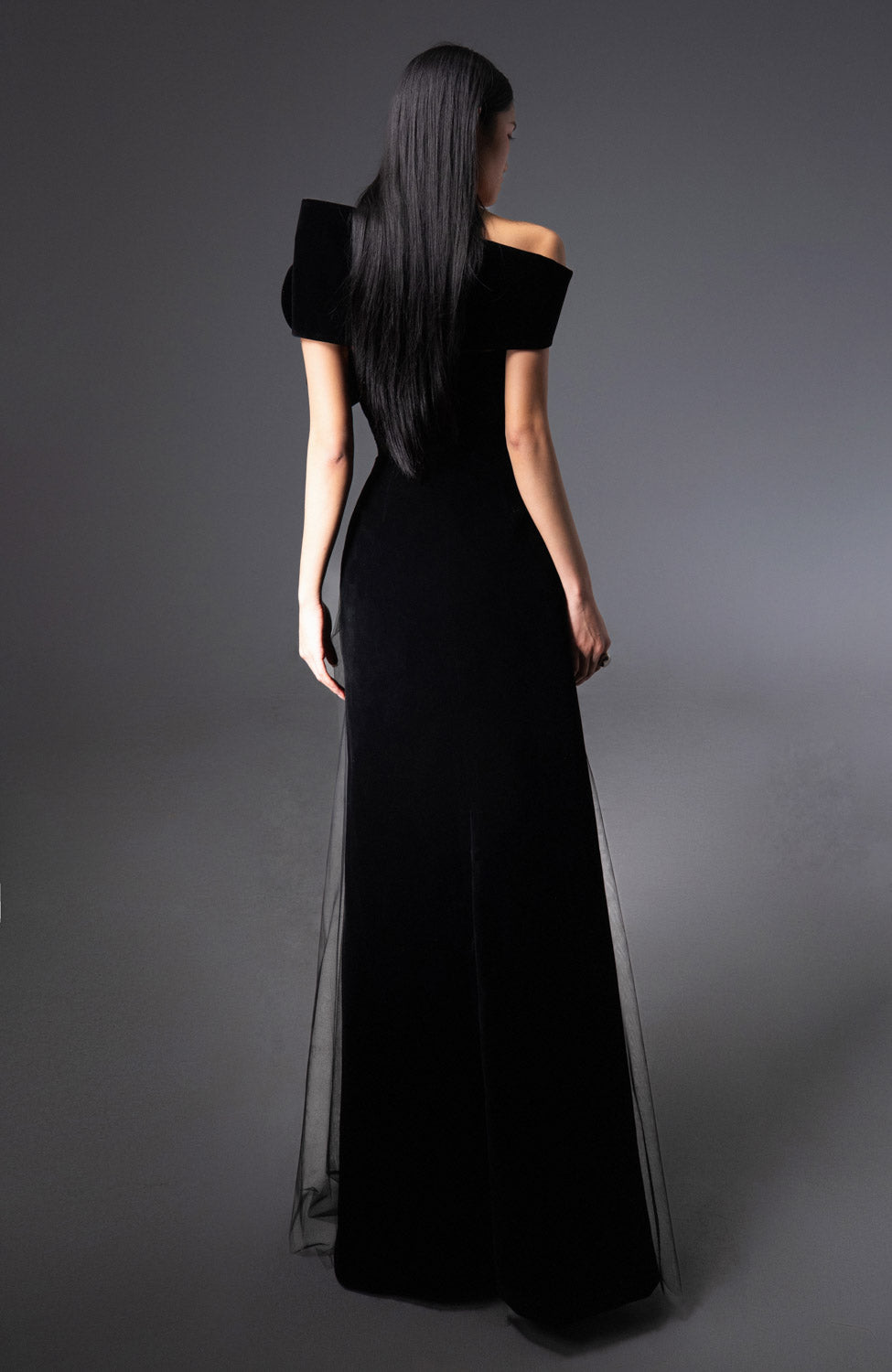 pleated polyester dress Two-Toned Pleated Organza Gown Sandy