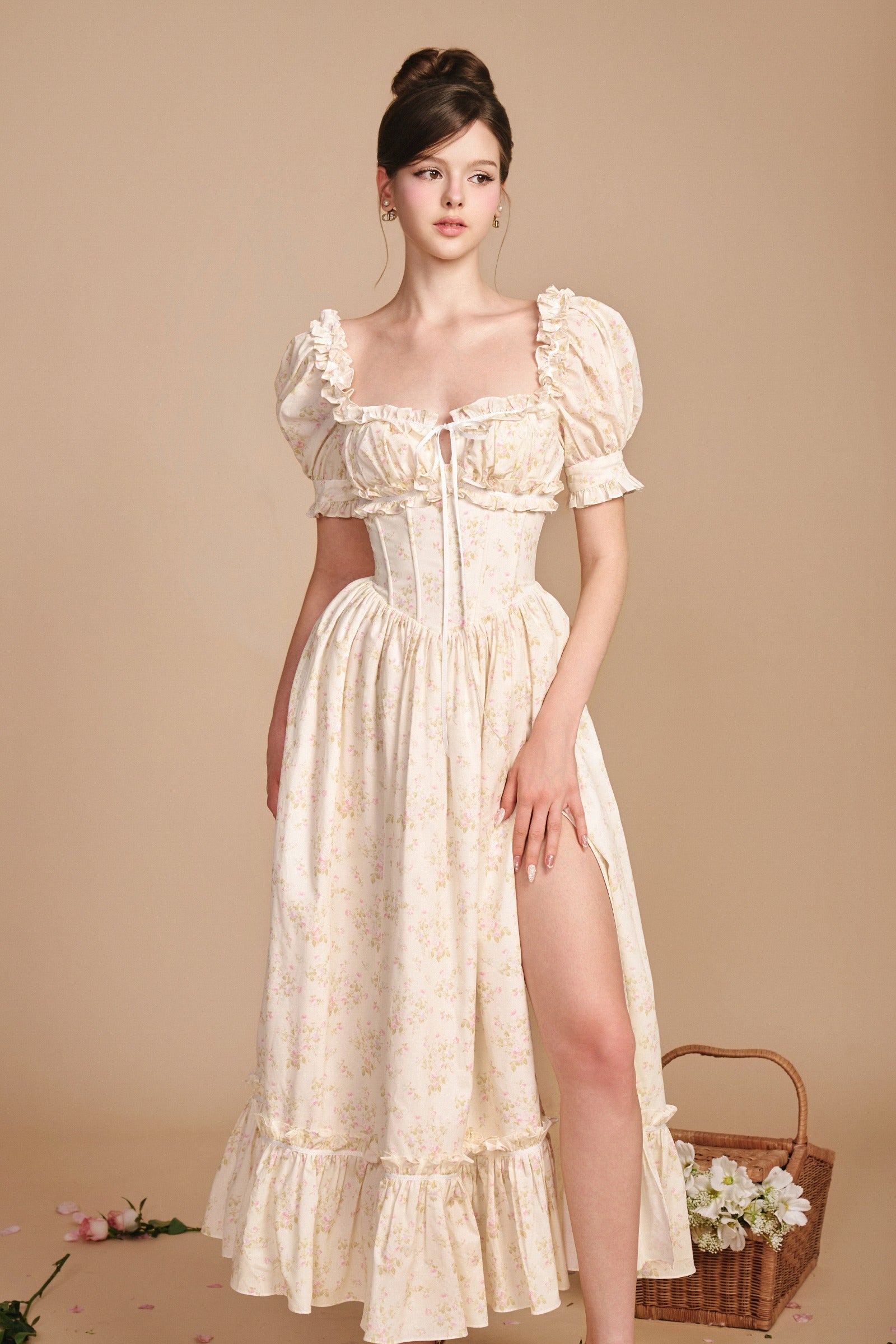 Miranda Puff Sleeve Midi Dress