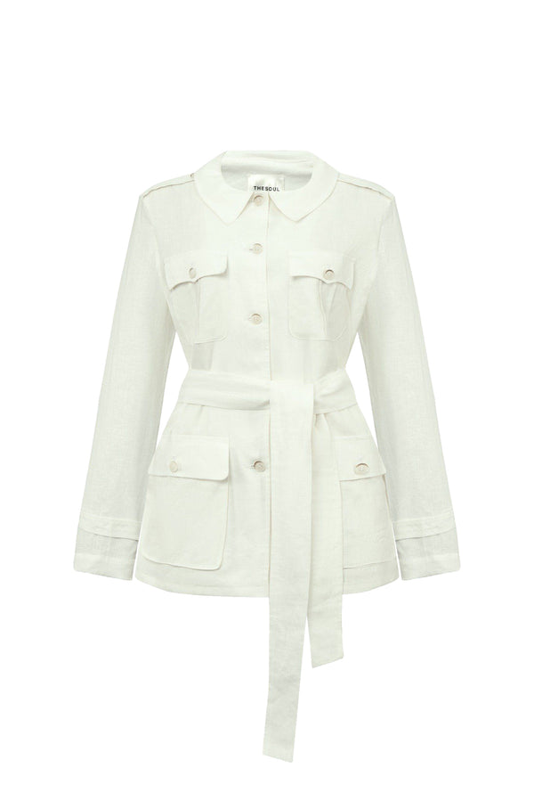 Desert Straight Peter Pan Collar Linen Shirt