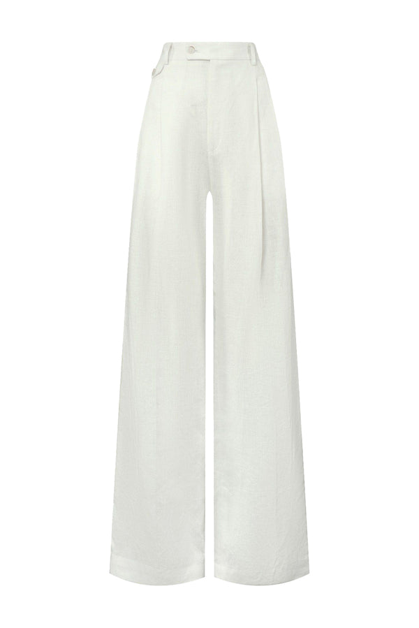 Desert Straight Wide Leg Linen Floor Length Pants