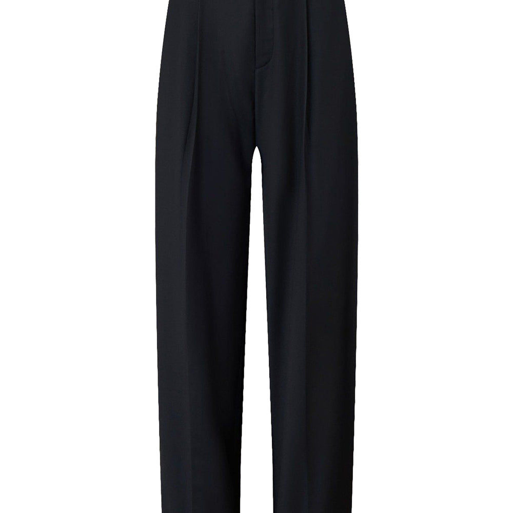 Forest Straight Ribbed Poly Wool Ankle Length Pants