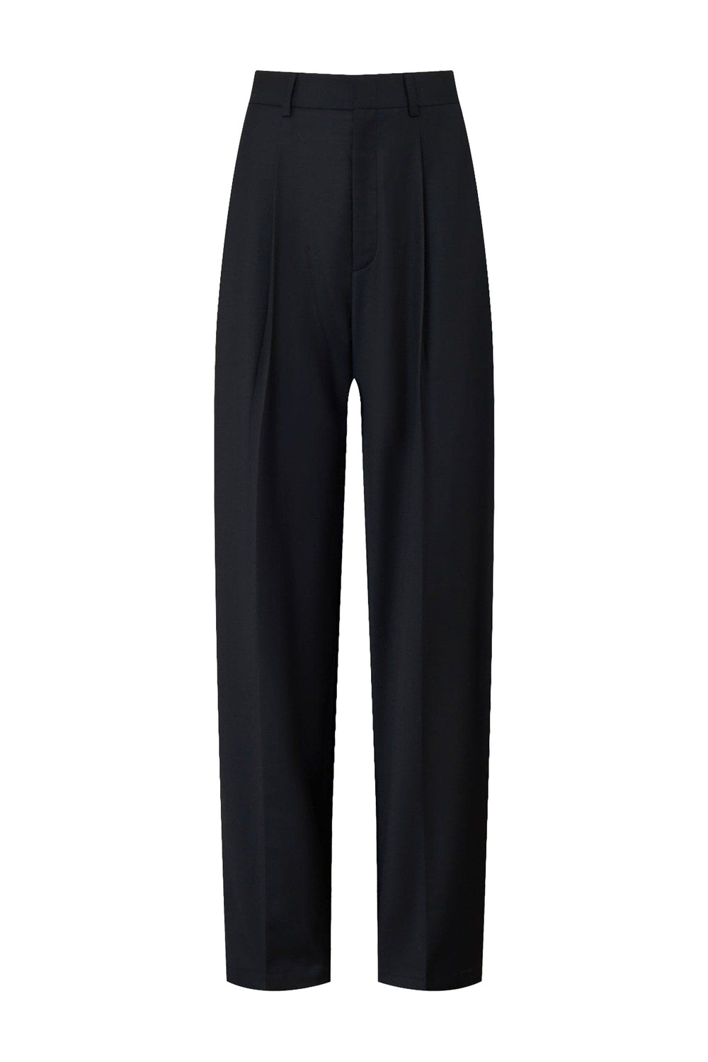 Forest Straight Ribbed Poly Wool Ankle Length Pants