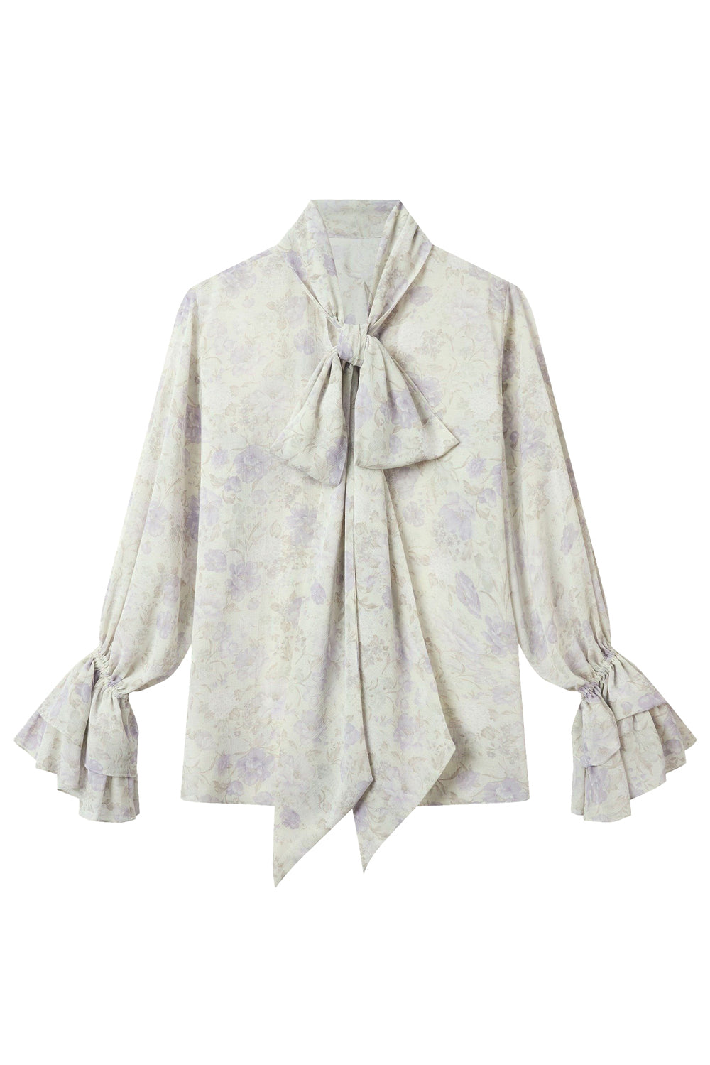 Petal Straight Poet Sleeved Polyester Blouse