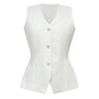 Zia Peplum V-Neck Cotton Vest