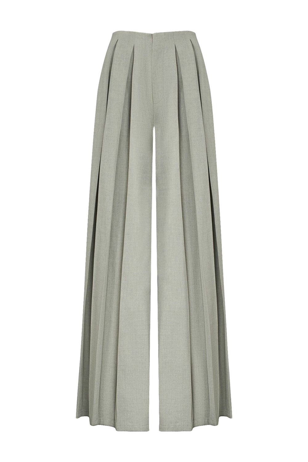Serene Straight Pleated Cashmere Floor Length Pants