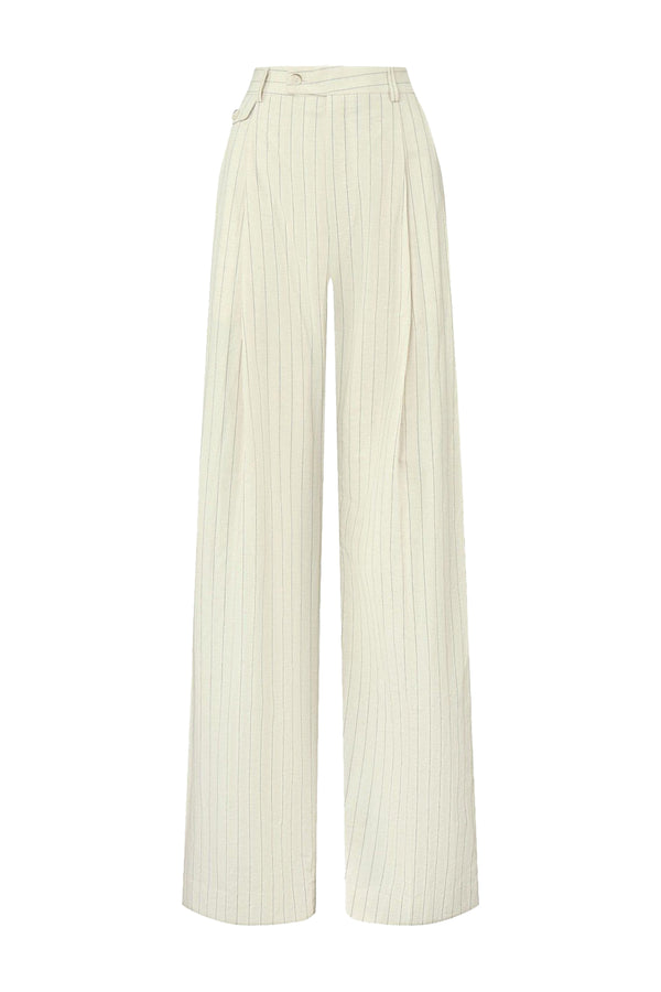 Sunbeam Straight Wide Leg Cotton Blend Floor Length Pants
