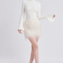 Ribb A-line Fringed Fur Mini Skirt