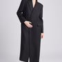 Lady Manteau Straight Square Shoulder Velvet Burlap Calf Length Trench Coat