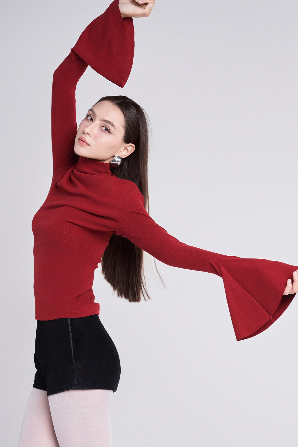 Momo Bodycon Turtle Neck Spandex Blend Top