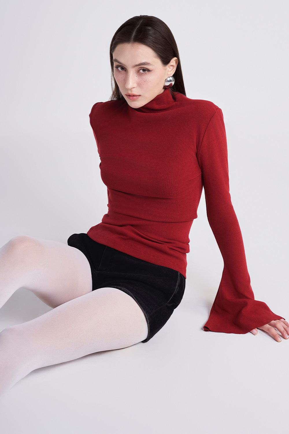 Momo Bodycon Turtle Neck Spandex Blend Top