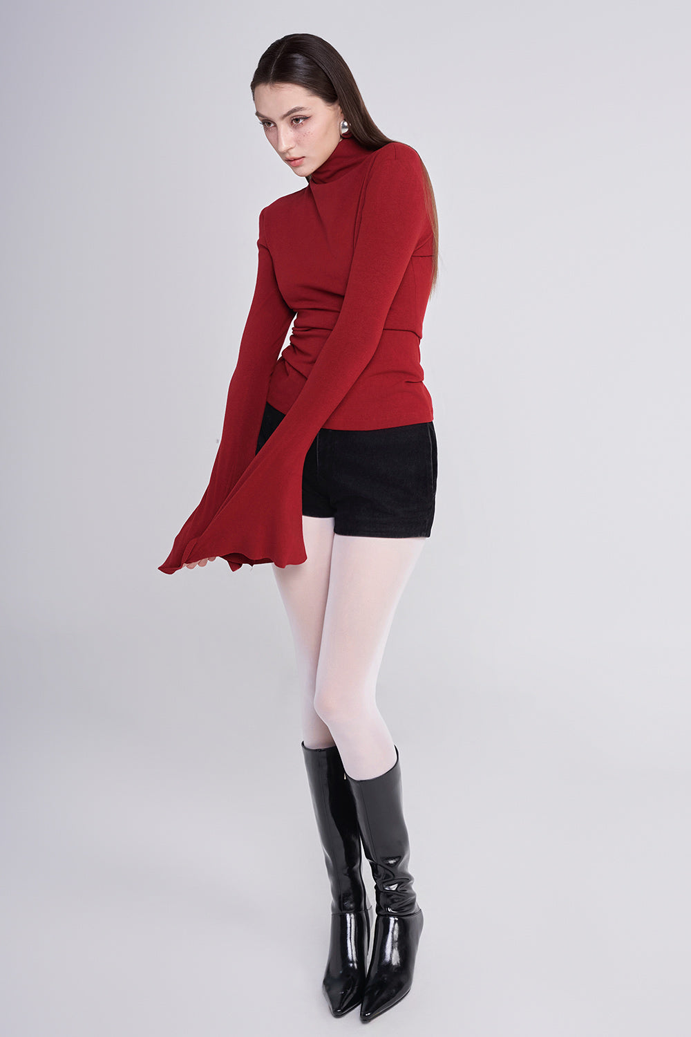 Momo Bodycon Turtle Neck Spandex Blend Top