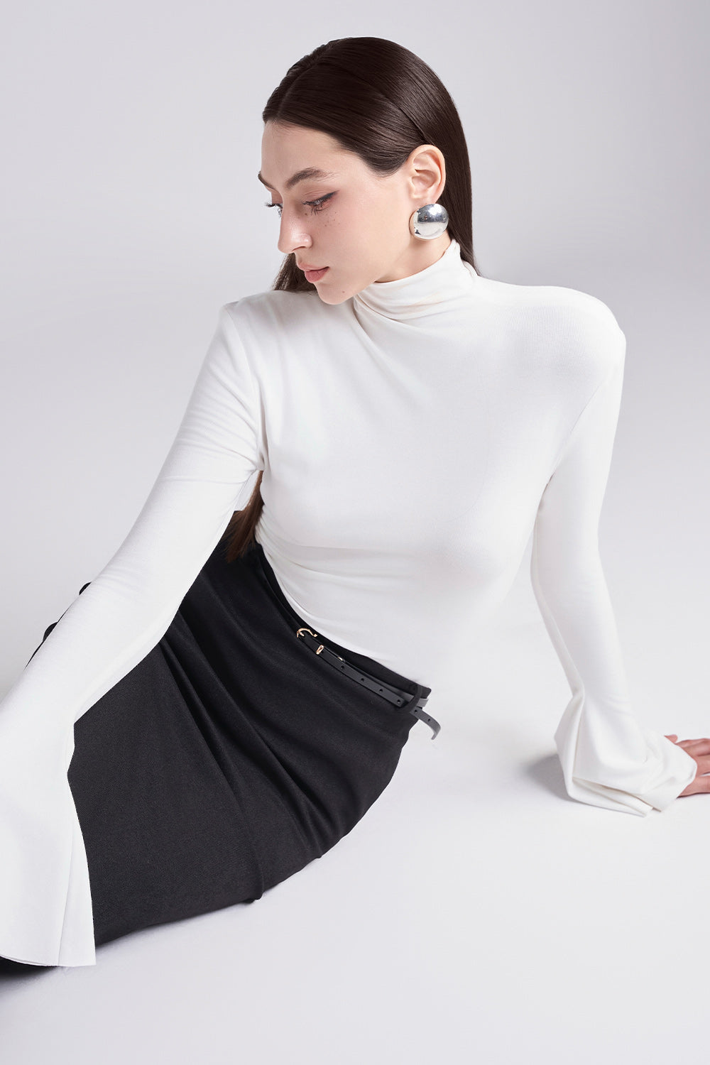 Momo Bodycon Turtle Neck Spandex Blend Top