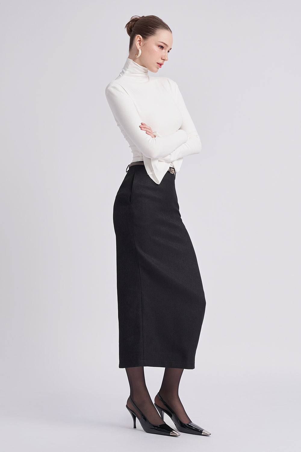 Momo Bodycon Turtle Neck Spandex Blend Top