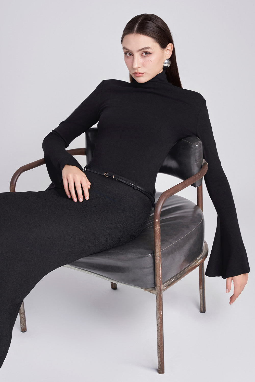 Momo Bodycon Turtle Neck Spandex Blend Top