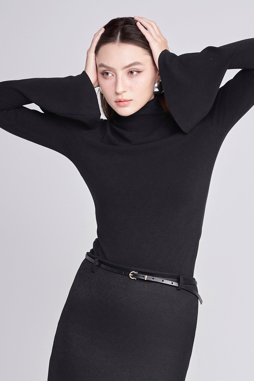 Momo Bodycon Turtle Neck Spandex Blend Top