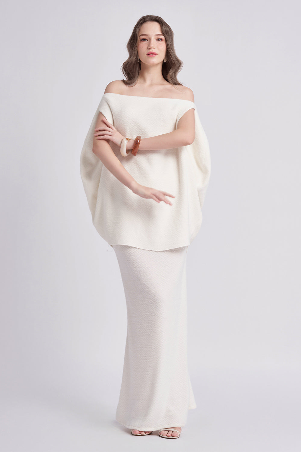 Snow Cocoon Off-Shoulder Felt Top