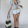 Pepple Puff Sleeve Top
