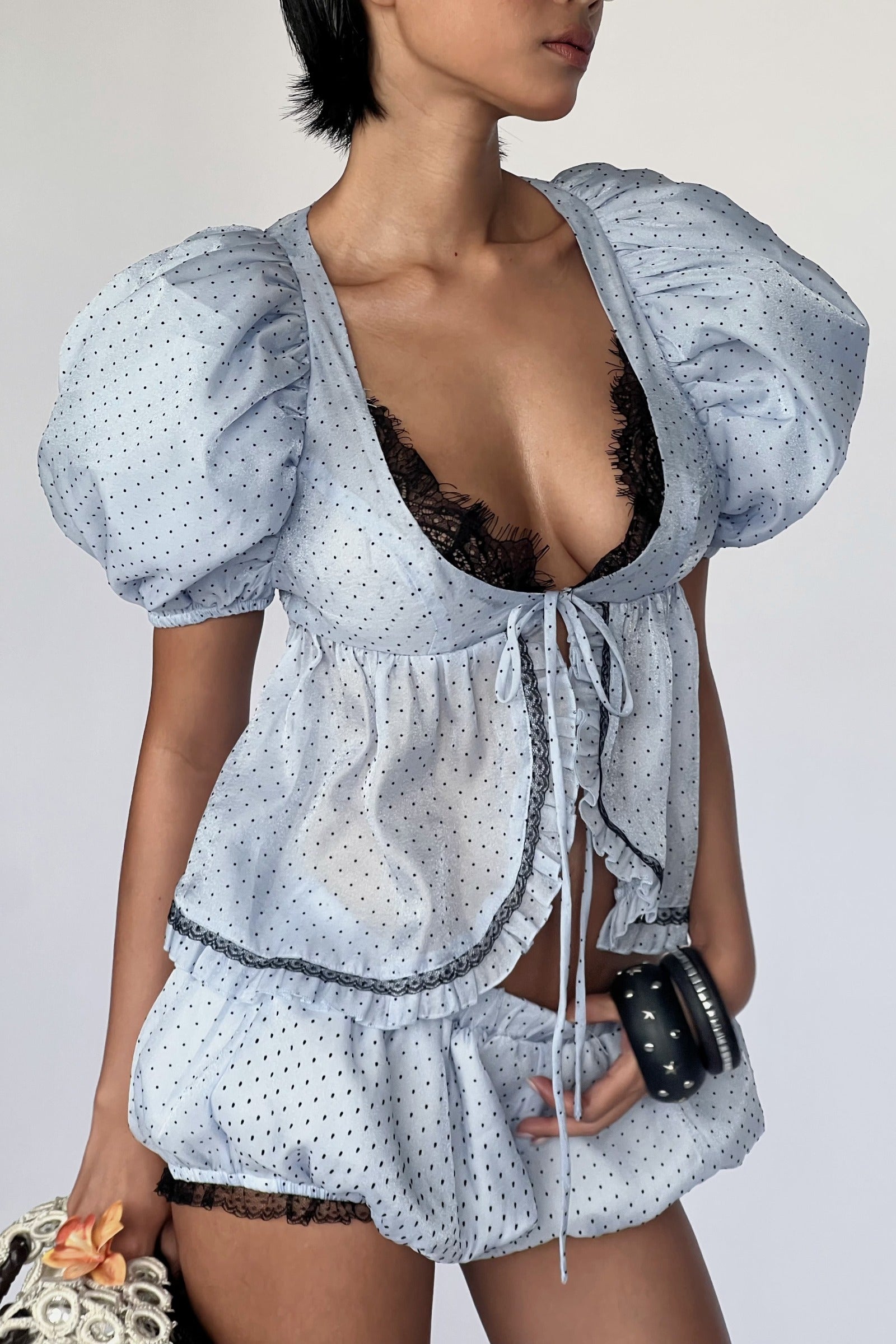 Pepple Puff Sleeve Top