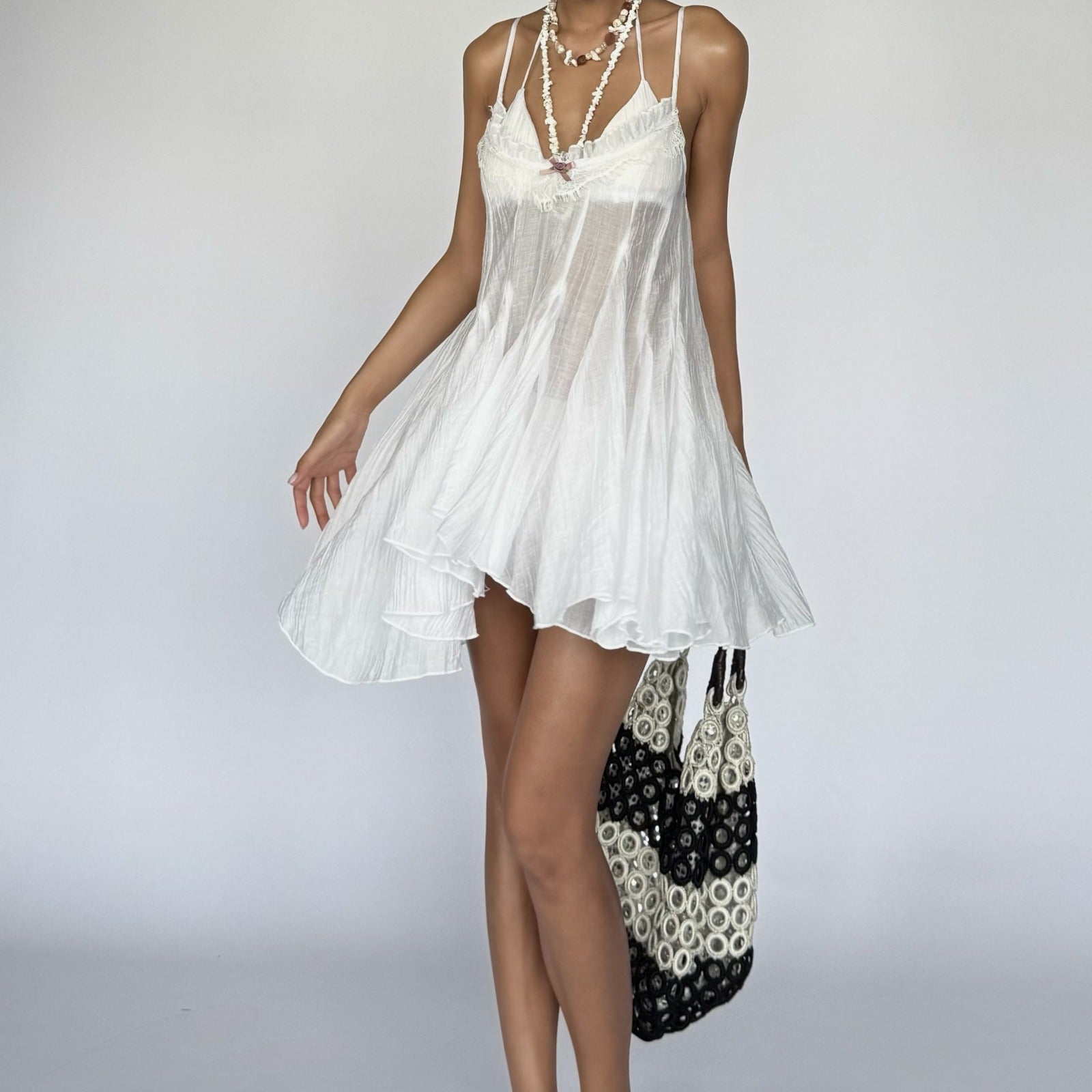 Vivid Ruffle Mini Dress