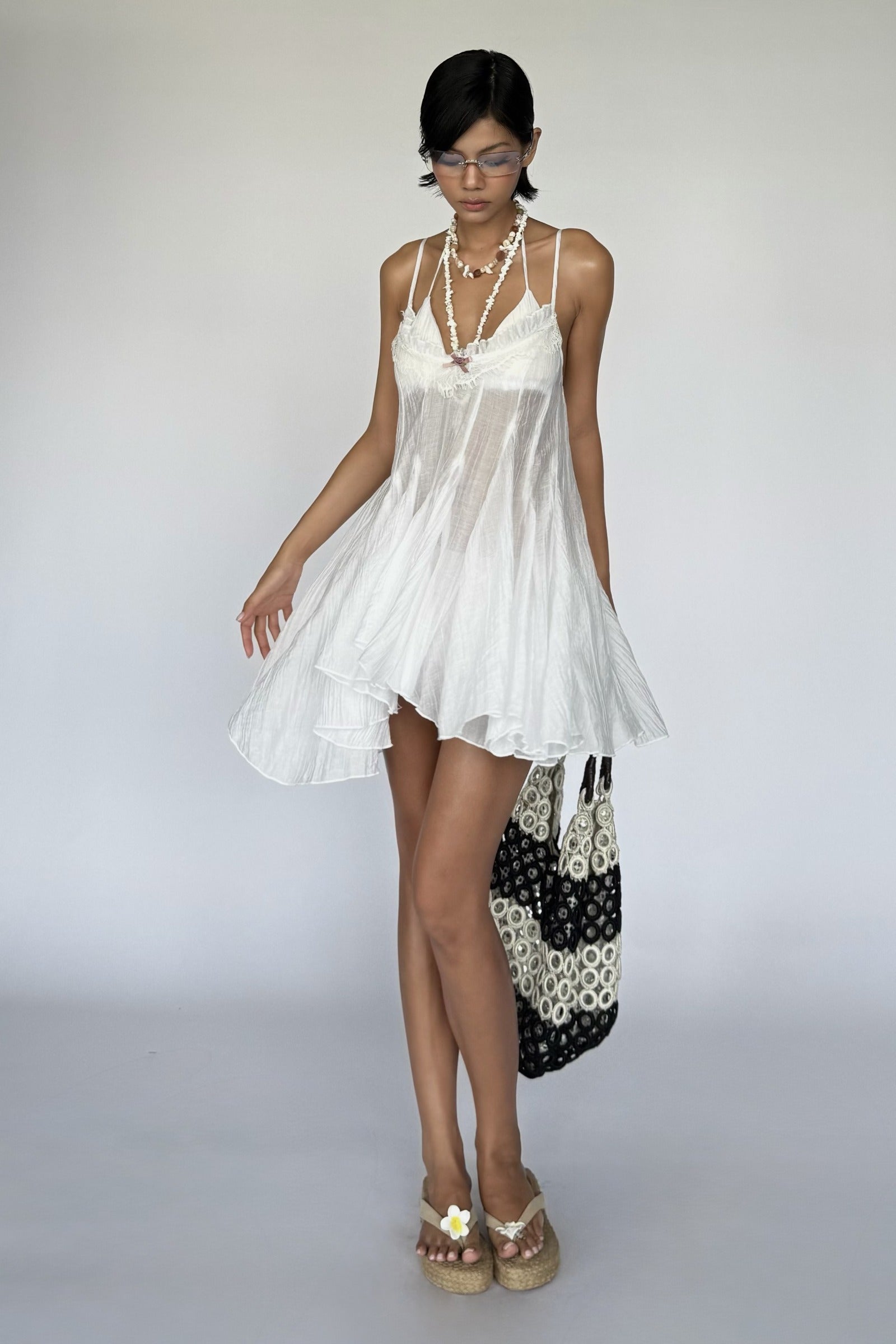 Vivid Ruffle Mini Dress