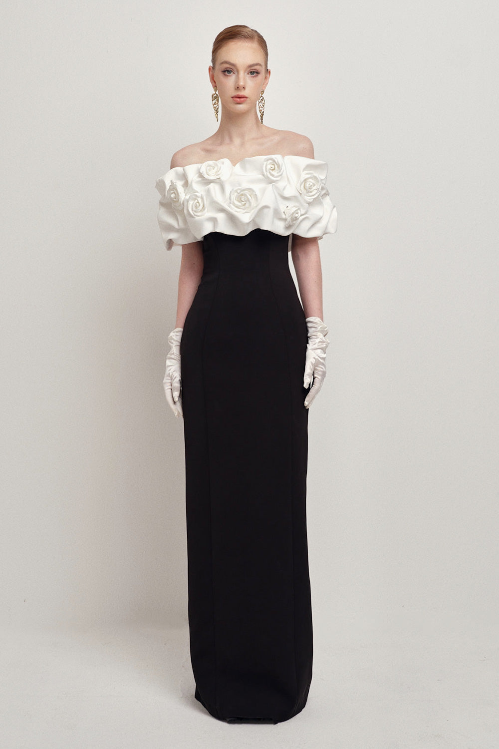 Rose’ des Rose Sheath Floral Twill Floor Length Dress