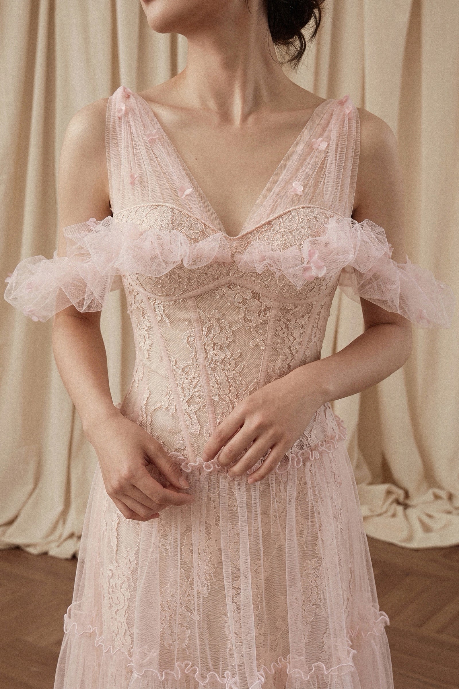 Rosé Enchantment Off-Shoulder Maxi Dress