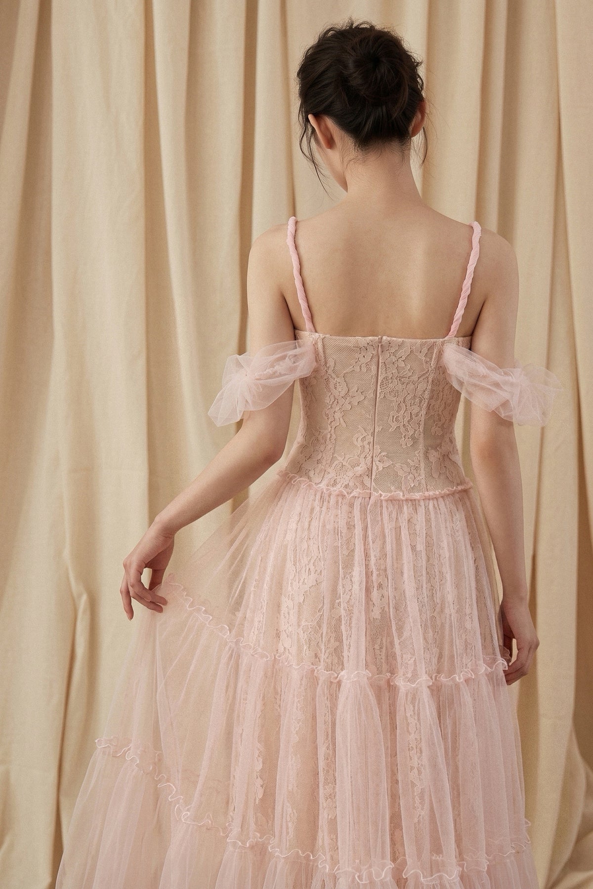 Rosé Enchantment Off-Shoulder Maxi Dress