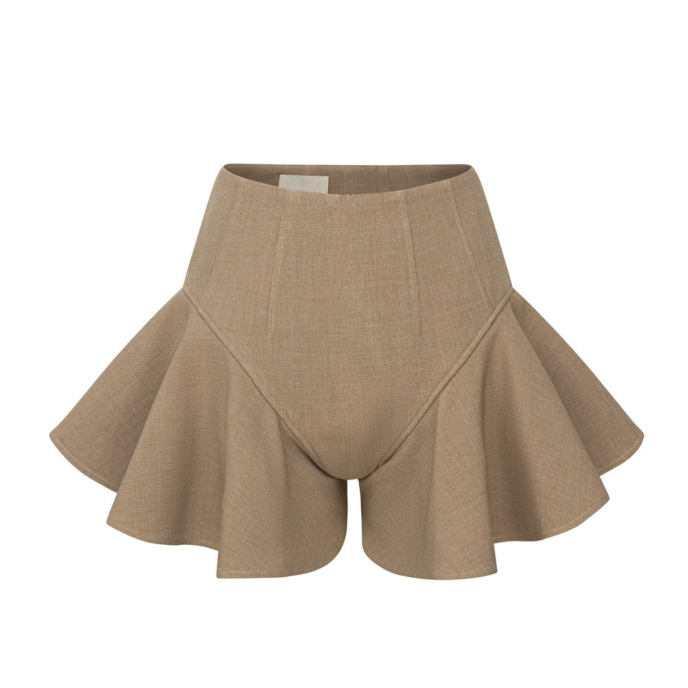 Denidr Fit and Flare High Waist Polyester Spandex Mini Shorts