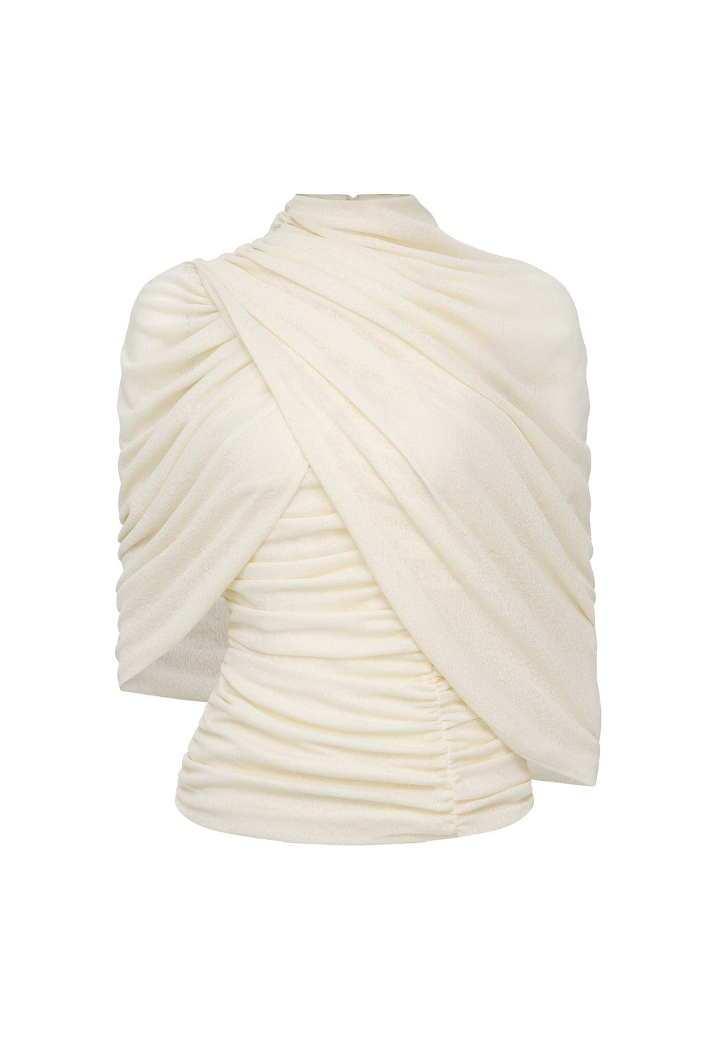 Eden Bodycon Asymmetric Sleeved Cotton Spandex Top