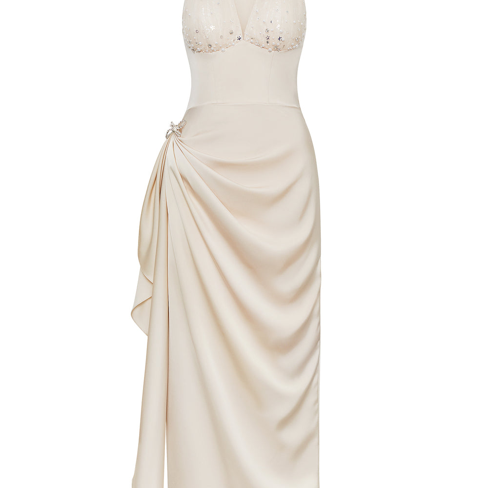 Clytia Draped Midi Dress