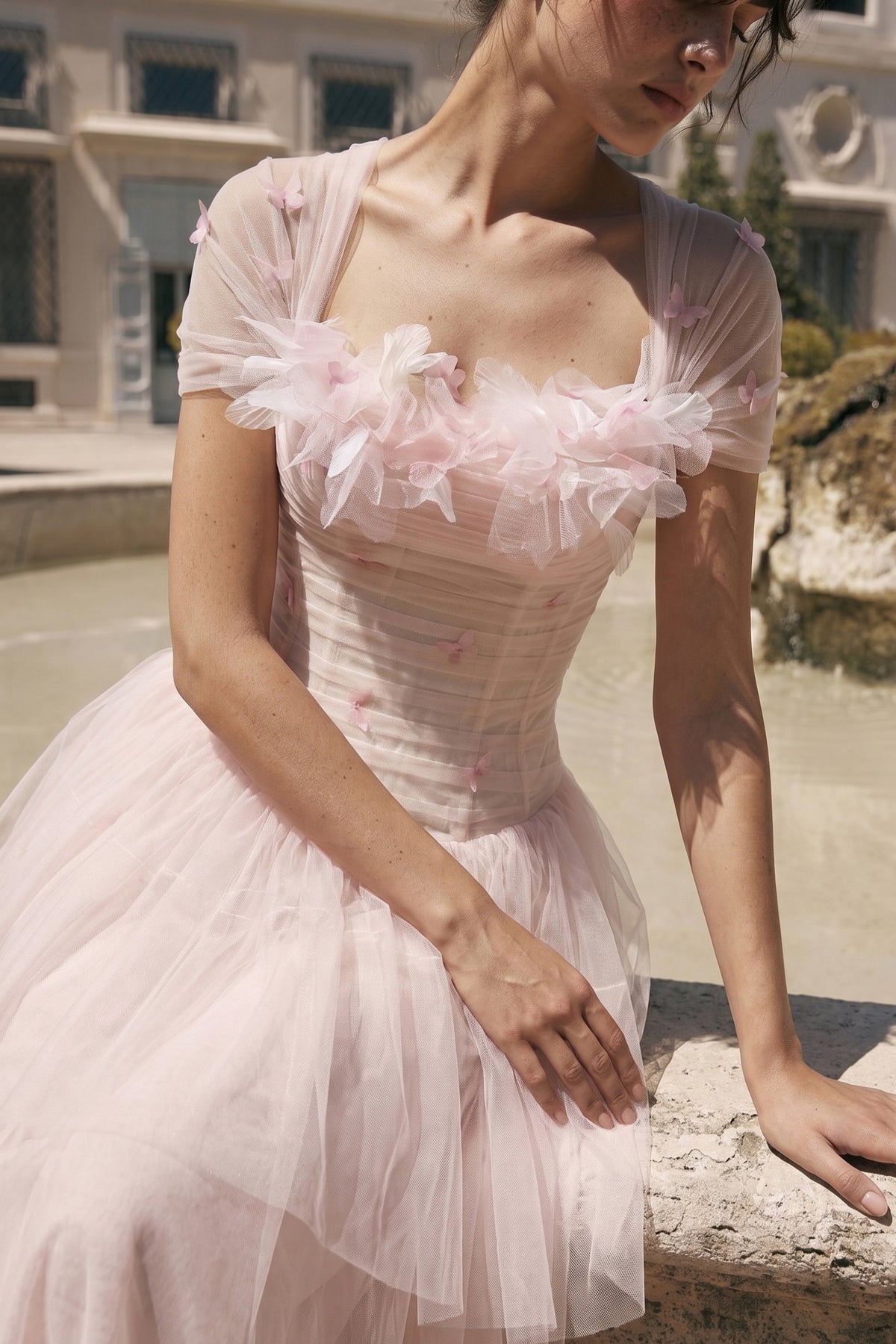 Petal Ruched Maxi Dress