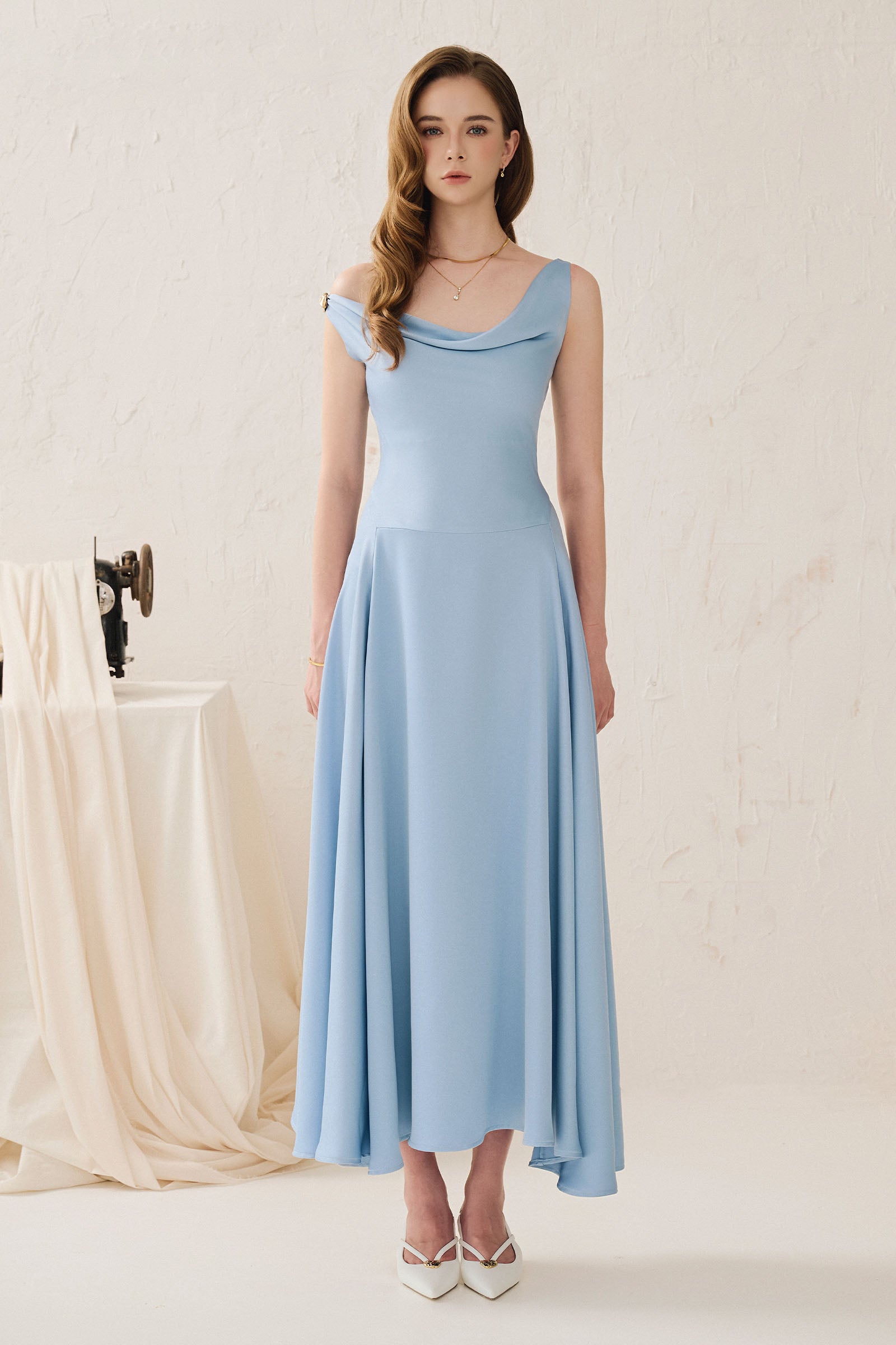 Idali Cowl Midi Dress - MEAN BLVD