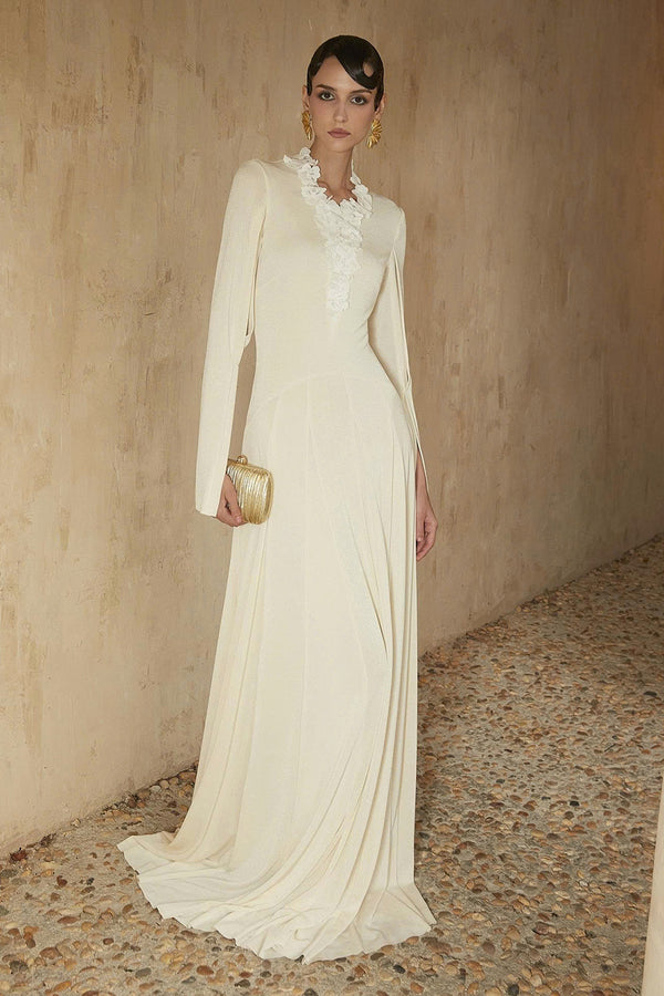 Imogen Split Sleeve Applique Maxi Dress - MEAN BLVD