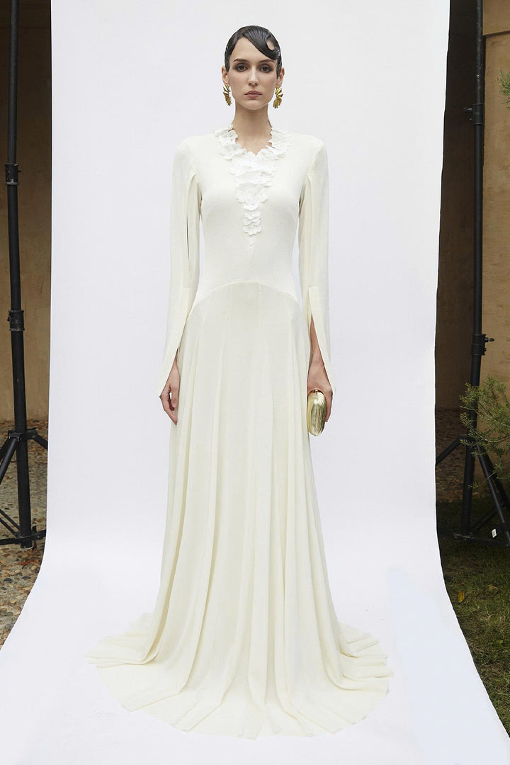 Imogen Split Sleeve Applique Maxi Dress - MEAN BLVD