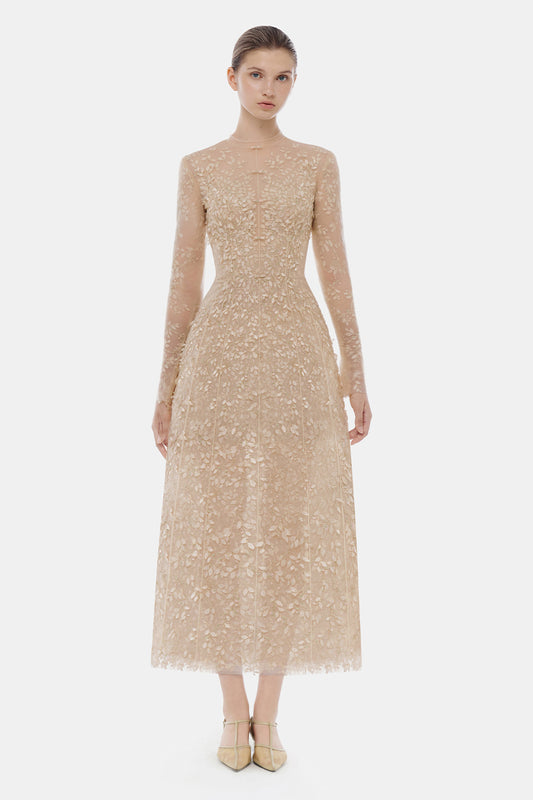 Isabeau Regular Sleeve Button Midi Dress - MEAN BLVD