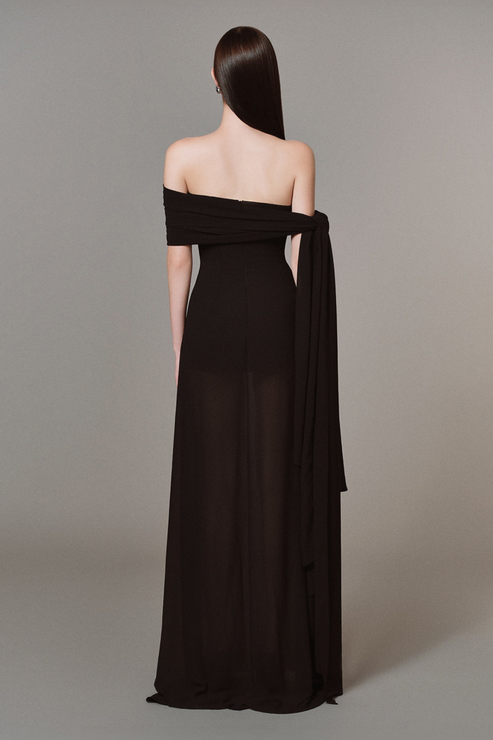 Isabel Asymmetric Neck Maxi Dress