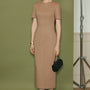 Isabella Notch Neck Wool Midi Dress - MEAN BLVD