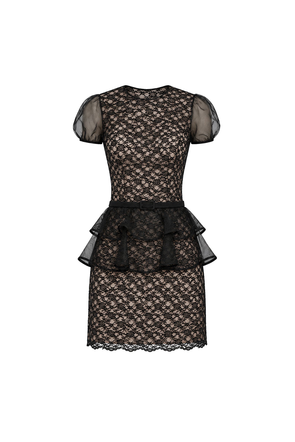 Women's Isley Peplum Mini Dress Black XS/S/M/L/XL/Customize MEAN BLVD