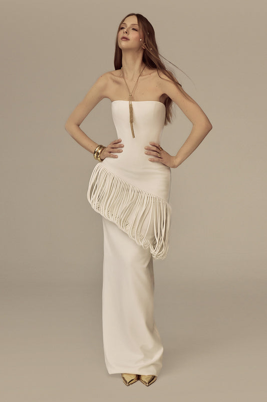 Isolara Straight Across Fringe Maxi Dress - MEAN BLVD