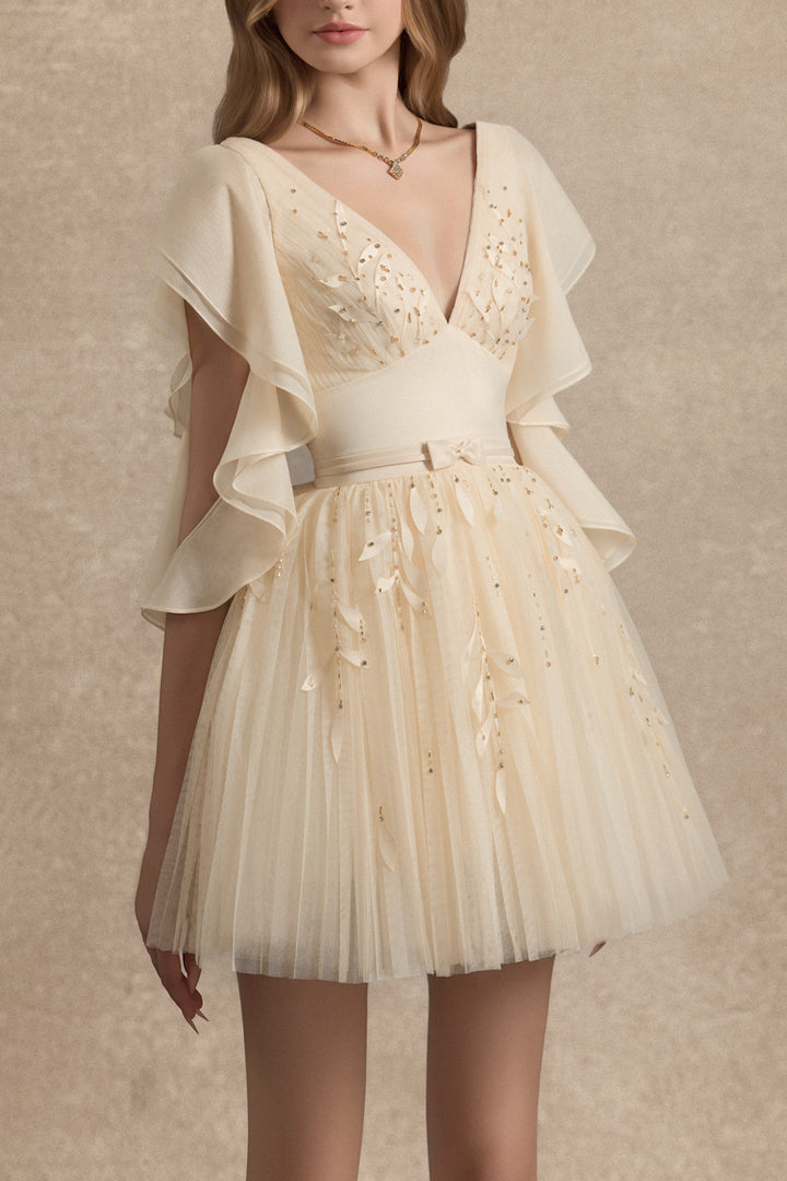 Isolde Butterfly Sleeve Bead Mini Dress - MEAN BLVD