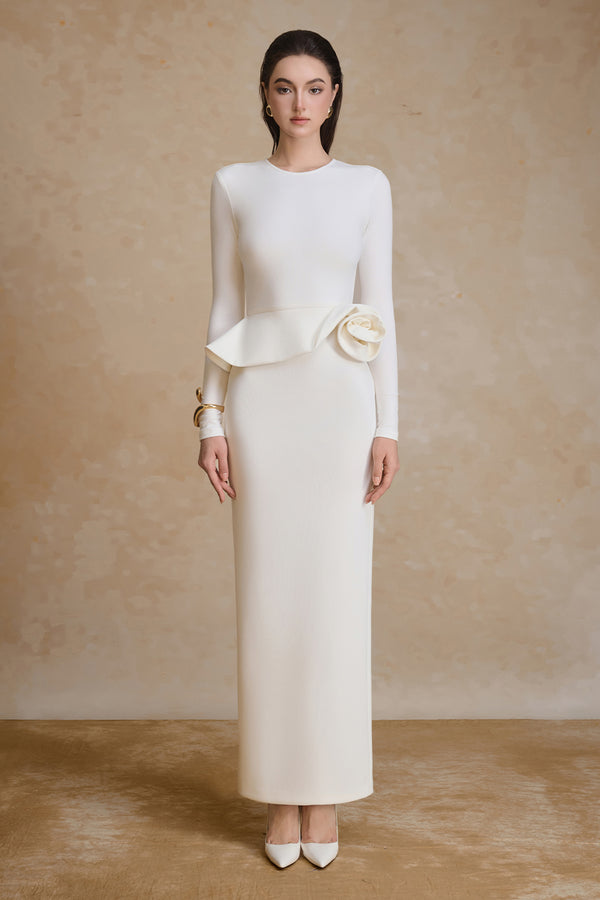 Ivora Round Neck Applique Maxi Dress - MEAN BLVD