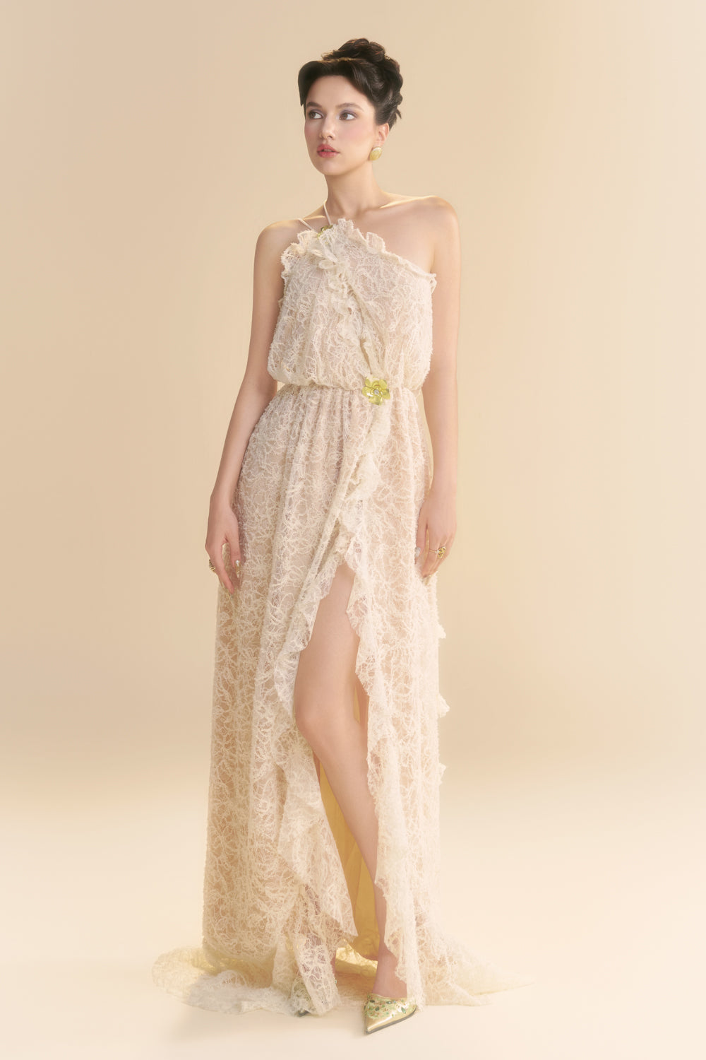 Ivoria Blouson Ruffle Maxi Dress - MEAN BLVD