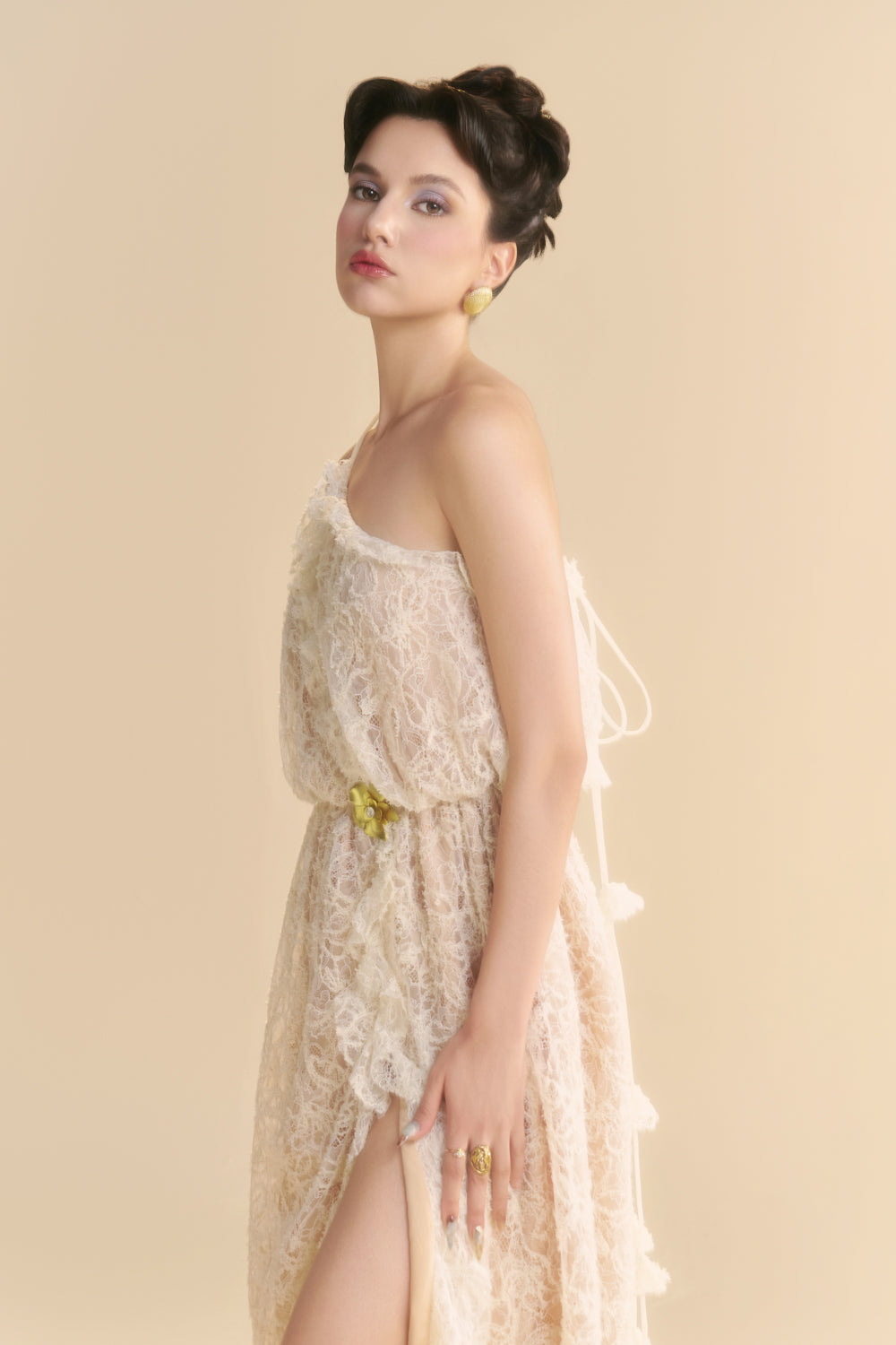 Ivoria Blouson Ruffle Maxi Dress - MEAN BLVD